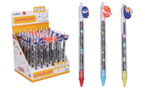 Gumovacie pero s motívom vesmíru, modrá tuha 0,5mm