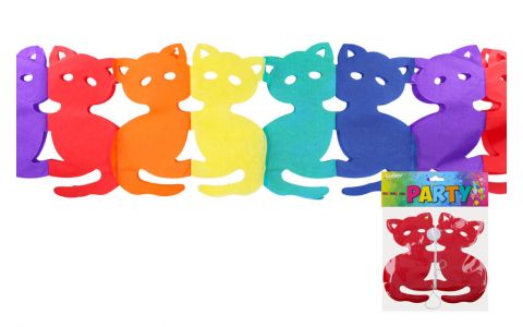 Girlanda mačka 3m farebná