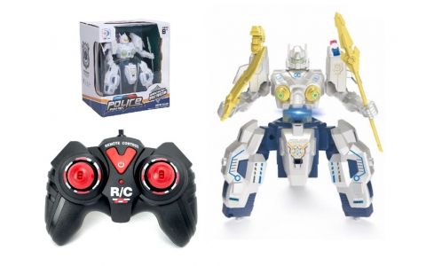 Policajný strážca robot RC s efektmi dymu 19cm - čierna