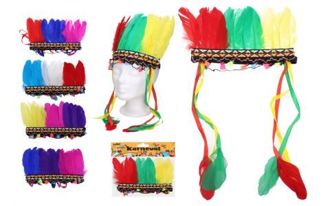 Set karneval čelenka indián Mix 28x19cm