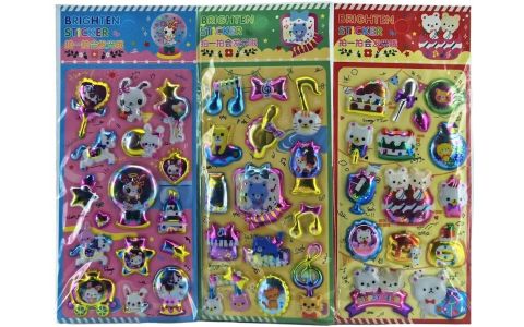 Nálepky mix 3D 16ks