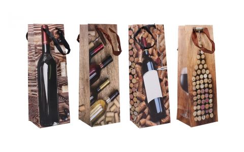 Darčeková taška na fľašu 12x10x35cm