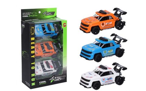 Autá policajné 3ks, 11cm