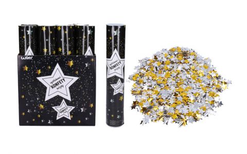 Párty konfety vystreľovacie Hviezdy 28cm