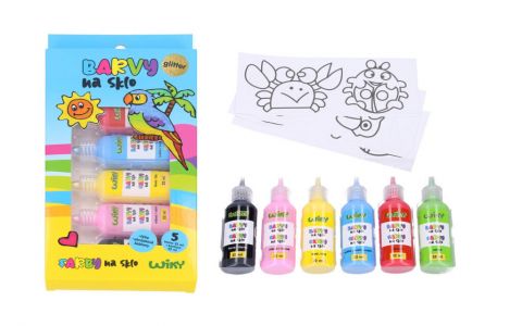 Farby na sklo glitrové 5+1 22ml Farby na sklo glitrové 5+1 22ml