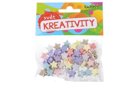 Korálky hviezdičky mix farieb 15g