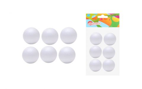 Guľa dekoračná polystyrénová 3cm 6ks