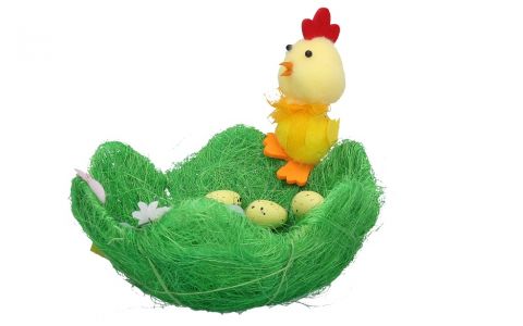 Veľkonočný košík zelený 19x8cm