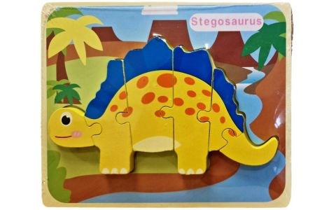 Vkladačka dinosaurus drevená 18x14,5cm