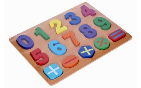 Drevená vkladačka čísel 30x22cm