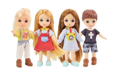 Bábika v farebných šatách 12,5cm