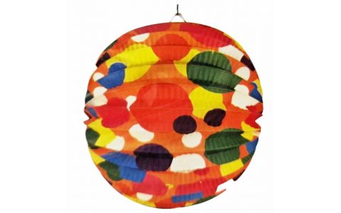 Lampión guľa farebné kruhy 25cm