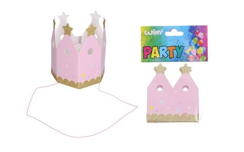 Party korunka ružová 9,6cm/4ks
