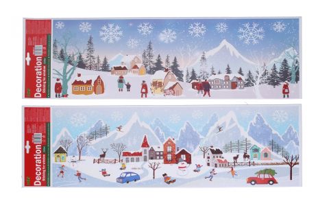 Vianočná nálepka na okno 2druhy 59x21cm