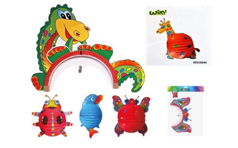 Párty lampión guľa zvieratá 24cm - žirafa