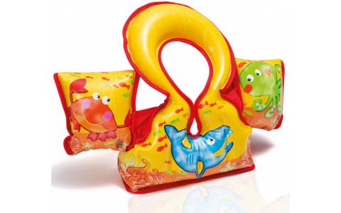 INTEX 58673 Nafukovacia vesta s rukávnikmi Aqua