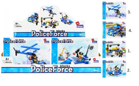 Stavebnica Alleblox PoliceForce 96-103ks/4druhy - 1 Stavebnica Alleblox PoliceForce 96-103ks/4druhy - 1