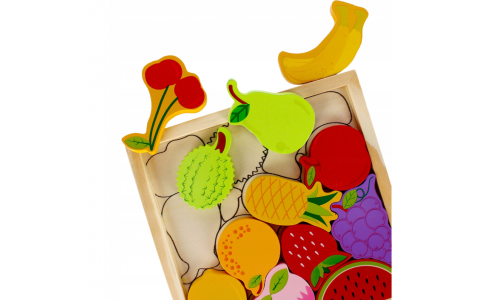 Skladačka drevená ovocie 16x16cm