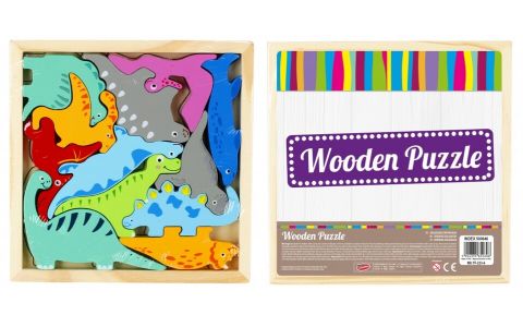 Skladačka drevená Dinosaury 16x16cm