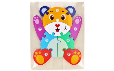 Drevená skladačka medveď