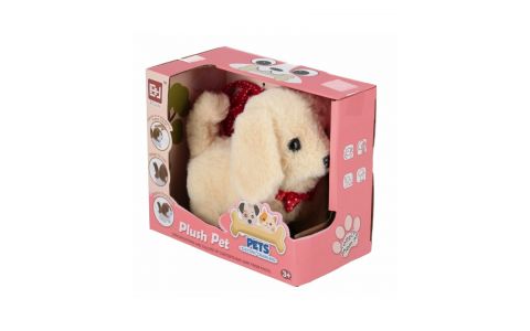 Pes interaktívny béžový 13cm