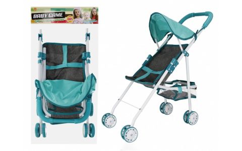 Kočík pre bábiky modro-šedý