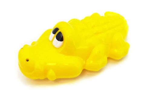 Hrkálka krokodíl 13cm - žltá