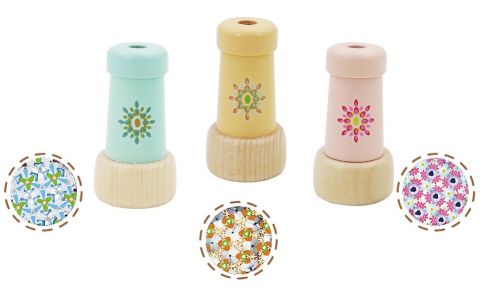 Drevený kaleidoskop 4,5x8,3cm - modrá