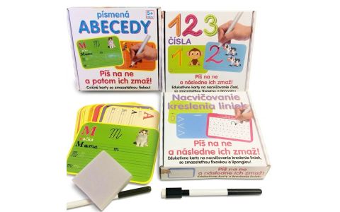 Stieracia tabuľa linky / písmená / čísla 16ks - čísla Stieracia tabuľa linky / písmená / čísla 16ks - čísla