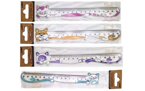 Pružné pravítko zvieratko 15cm - žltá