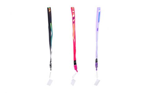 Kľúčenka na krk s plastovou karabinkou - čierna