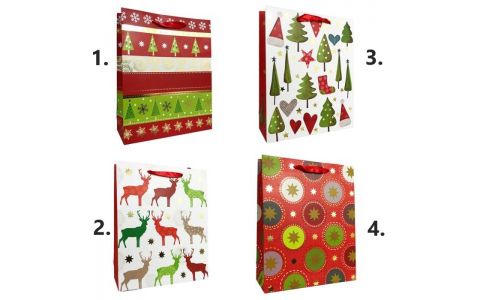 Vianočná darčeková taška 23x18x10cm - náhodný