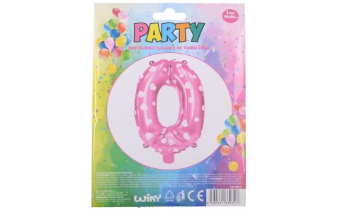 Nafukovací balón ružový so srdiečkami, číslo.0