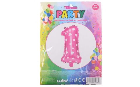 Nafukovací balón ružový so srdiečkami, č.1