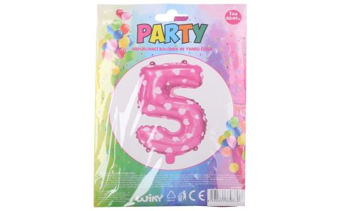 Nafukovací balón ružový so srdiečkami, č.5