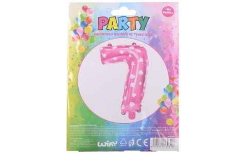 Nafukovací balón ružový so srdiečkami, číslo.7