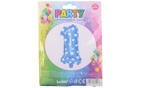 Nafukovací balón modrý s hviezdami, číslo.1