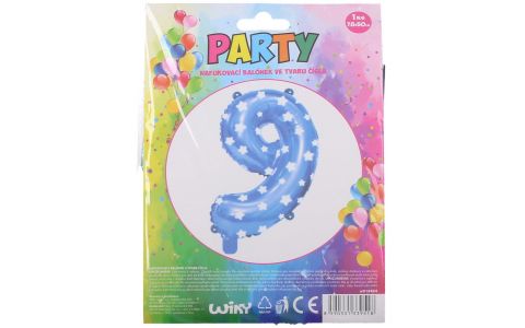 Nafukovací balón modrý s hviezdami, číslo.9