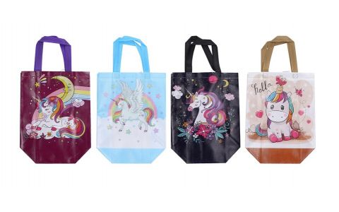 Taška netkaná textília 27cm - modrá