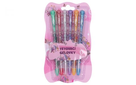 Gélové perá - tetovacie 6 ks