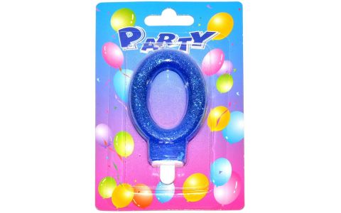 Tortová sviečka glitter č.0