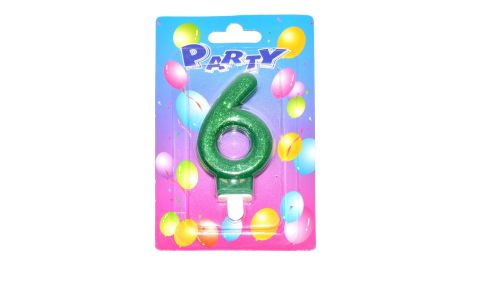 Tortová sviečka glitter č.6