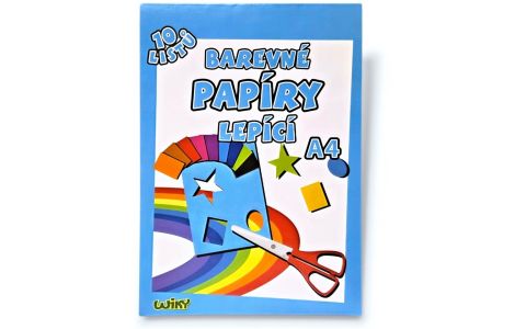 Papier farebný lepiaci A4, 10 listov