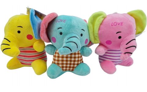 Slon plyšový 18cm - žltá