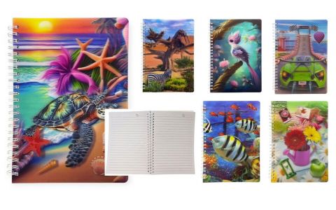 Notes 3D efekt linajkový A5, 80 strán,mix vzorov - náhodné