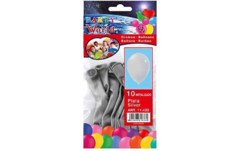 Balóny strieborné 10ks