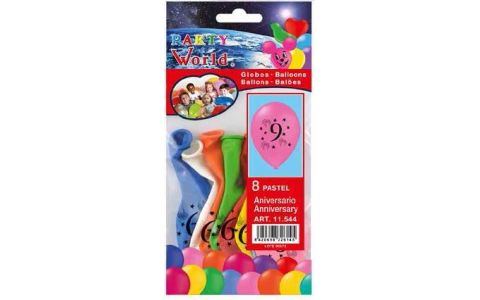 Balóny s číslom 9. /8 ks