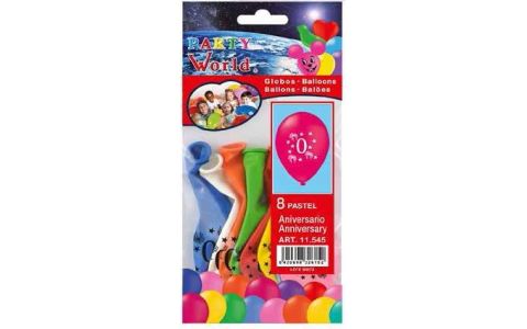 Balóny s číslom 0. / 8ks