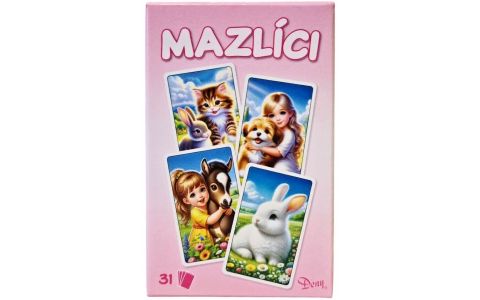 Karty Mazlíci ružová 3hry