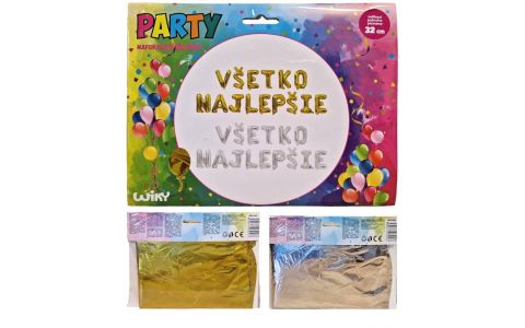 Nafukovací balón ,,Všetko najlepšie" 32cm - náhodná